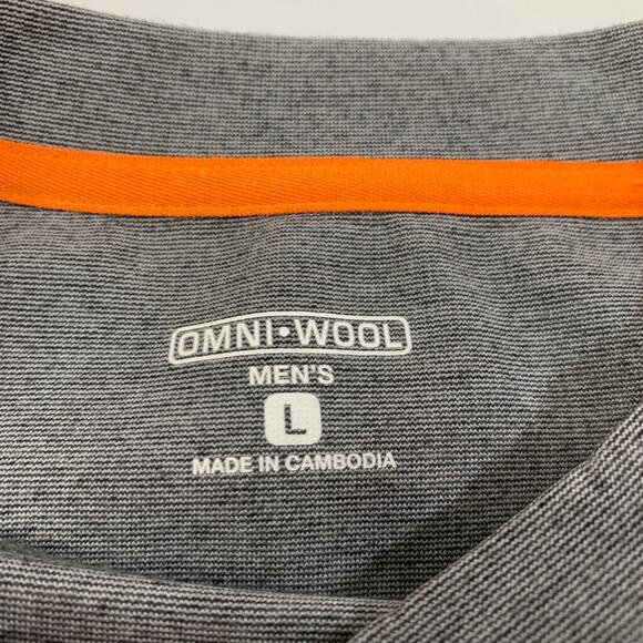 Omni-Wool Sweatshirt Mens L Large Grey Stretch Crewneck Long Sleeve Pullover - Picture 4 of 8
